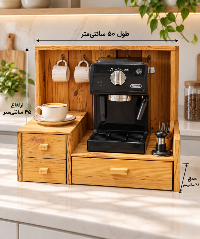استند کافی بار رومیزی سه کشو